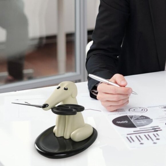 Rideco Modern Decor Resin Dog Sculpture Magnetic Holder & Tray - Picture 10 of 14